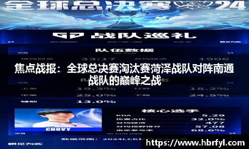 焦点战报：全球总决赛淘汰赛菏泽战队对阵南通战队的巅峰之战